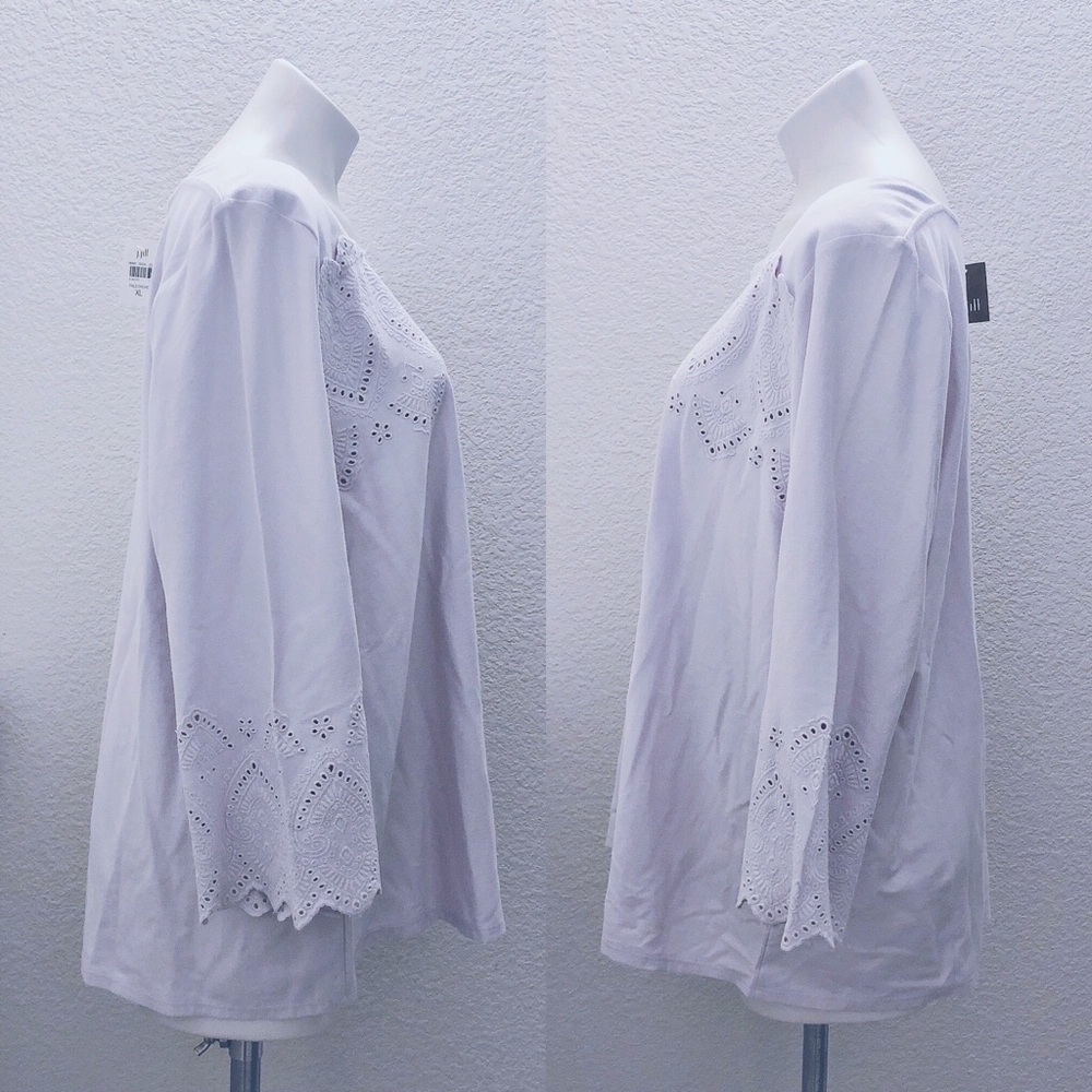 J.Jill Caroline Square Boat Neck Top Lavender Pale Orchid Size S NWT - Picture 3 of 8